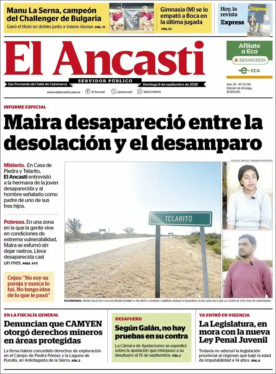 Evolucion Streaming | COOPERATIVA KEOKEN - Tapa del diario Ancasti