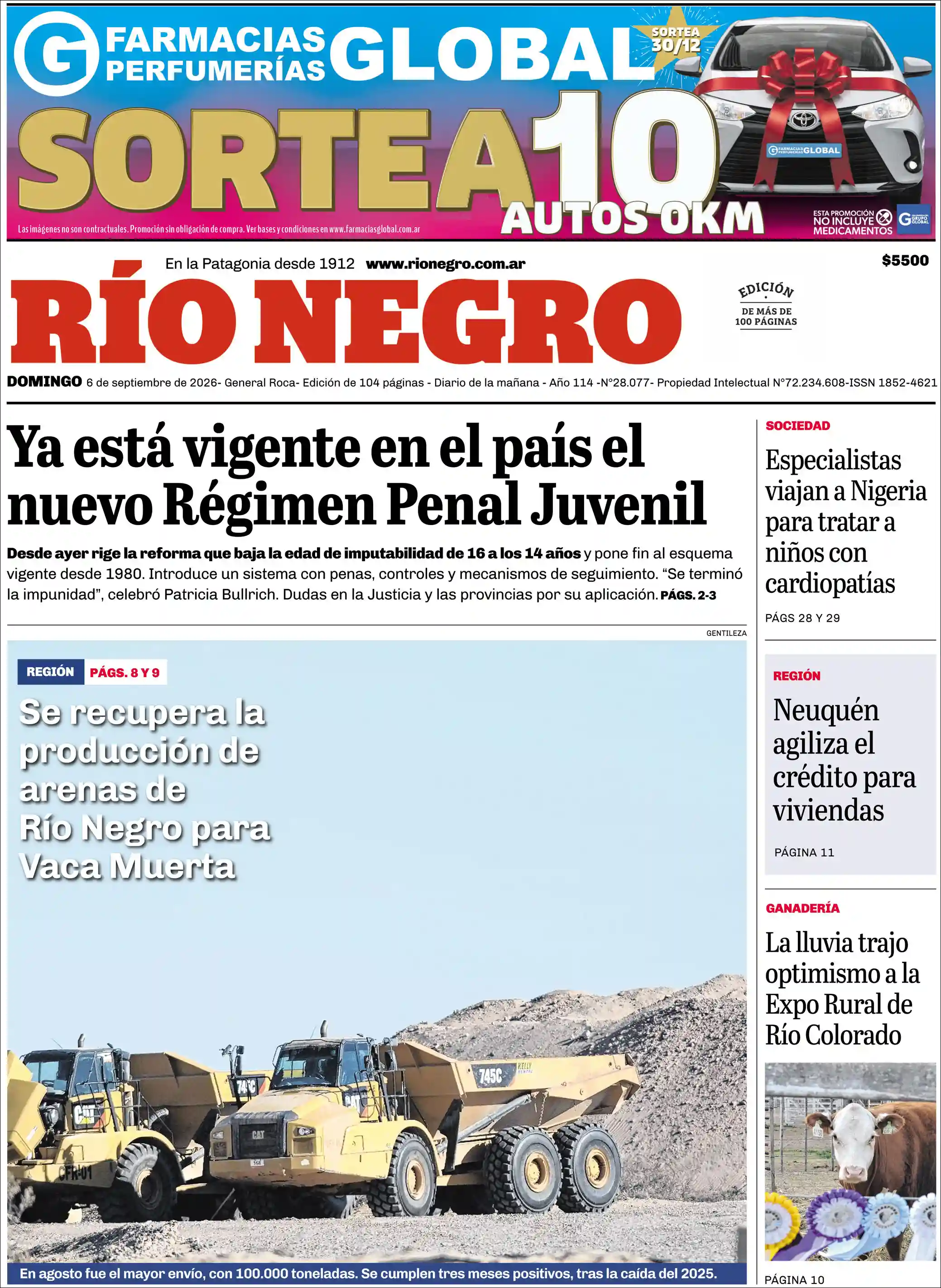 Evolucion Streaming | COOPERATIVA KEOKEN - Tapa del diario Rio Negro
