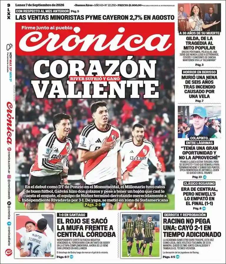 Evolucion Streaming | COOPERATIVA KEOKEN - Tapa del diario Crónica